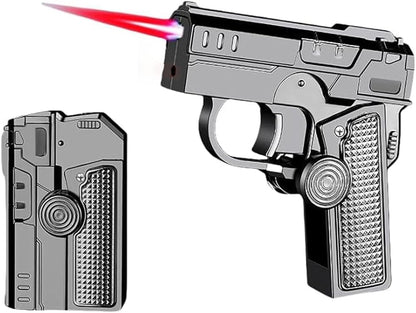 Multi-Functional Foldable Windproof Lighter, Refillable Butane Fuel Creative Shaped, Decompression Loading, Fidget Spinner Gift-Ready Box, Cool Butane Lighter for Men, Home Office(Black)